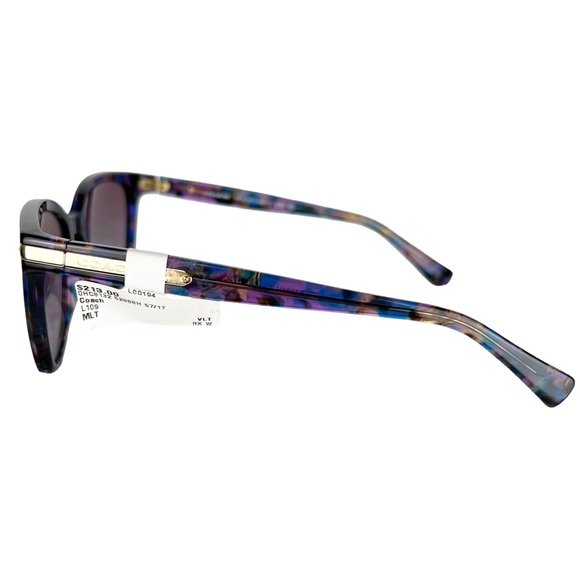 Coach NEW Sunglasses Cat Eye Purple Confetti Tortoise Logo Plate 52888H - Picture 4 of 12